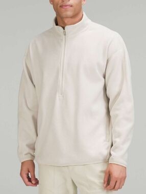 Lululemon Oversized-Fit Fleece Half Zip, Natural Ivory size medium